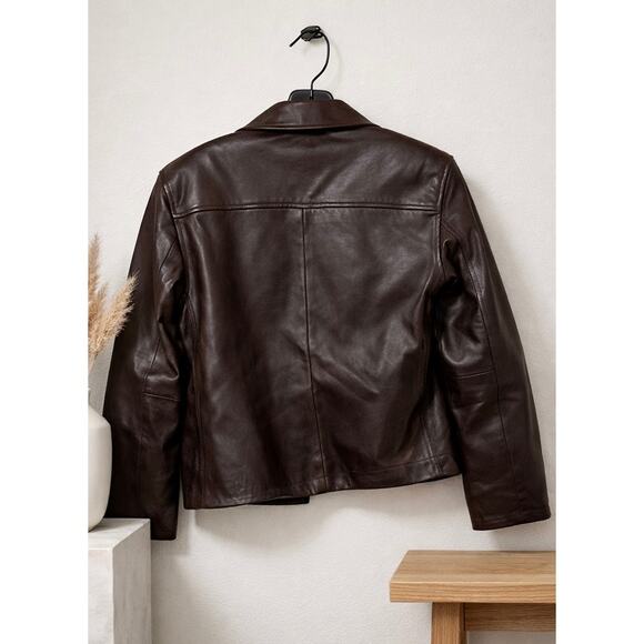 Reformation x vada leather jacket Brown S - Picture 2 of 4